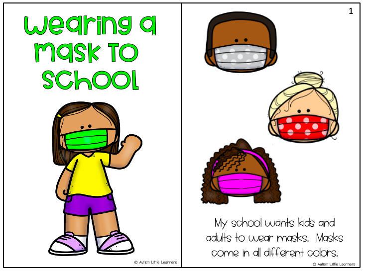 Social Story Wearing a Mask to School COVID image