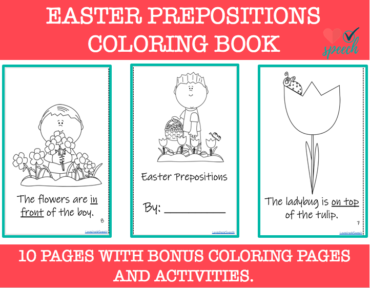 Preposition Coloring Book For Easter image