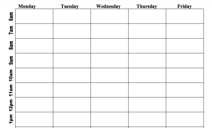 Time Management Chart image