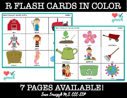 Articulation R Flash Cards: All Positions, image