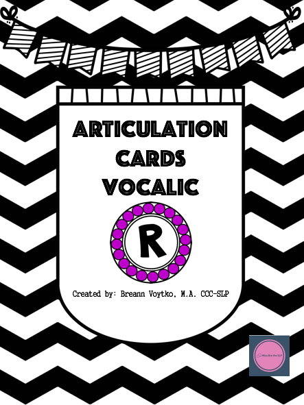 Vocalic /r/ Articulation Cards image