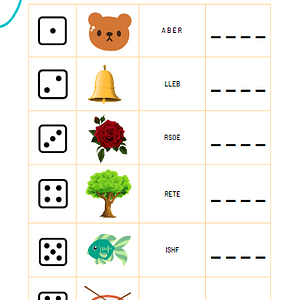 Ambiki - 4 letter words DICE
