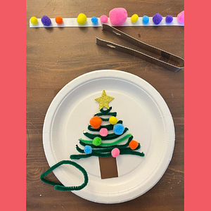 Ambiki - Paper Plate, Pipe Cleaners, and Yarn Christmas Tree